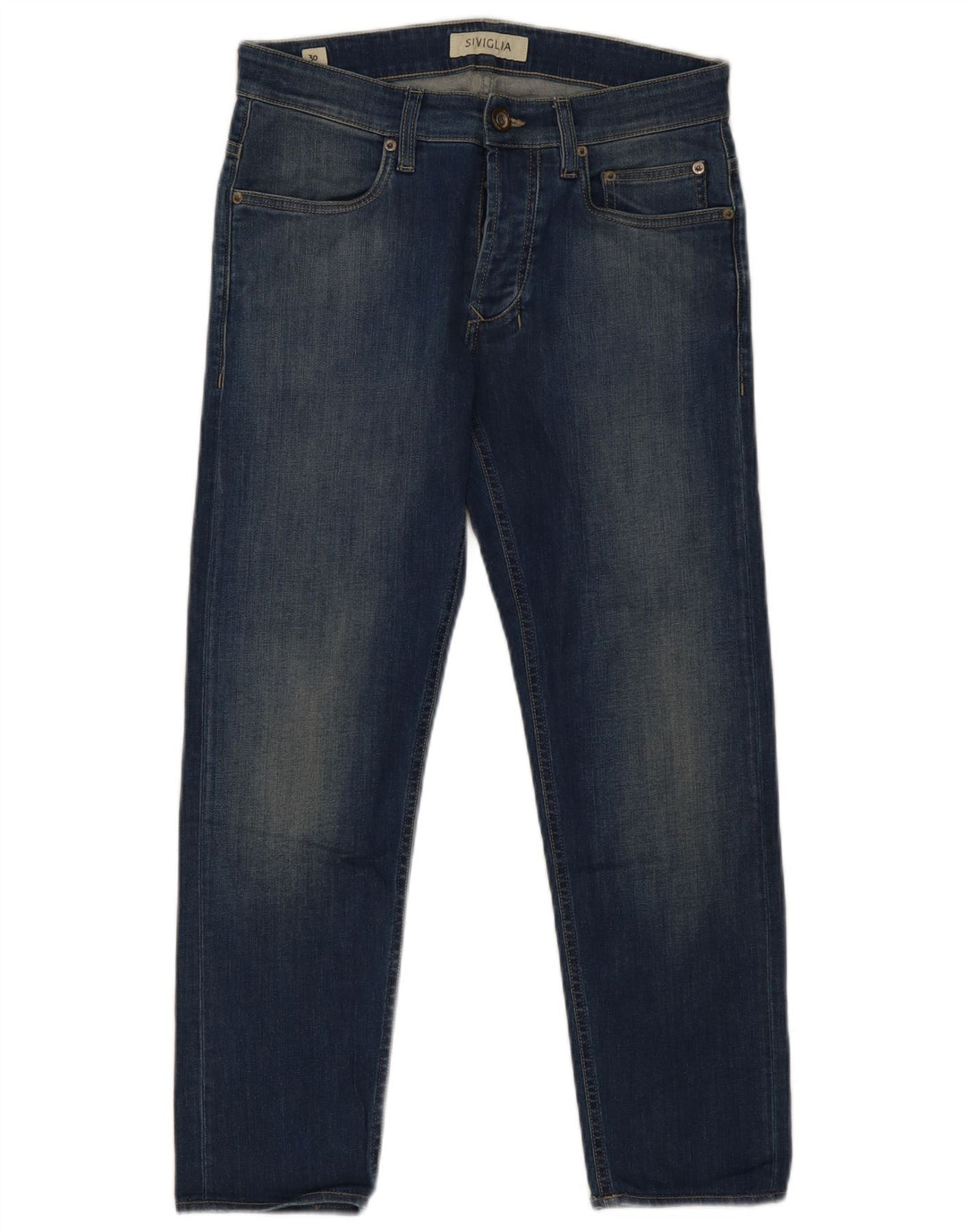 SIVIGLIA Kurz geschnittene Damenjeans W30 L26 Blaue Baumwolle