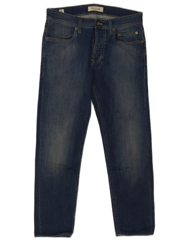 SIVIGLIA Kurz geschnittene Damenjeans W30 L26 Blaue Baumwolle