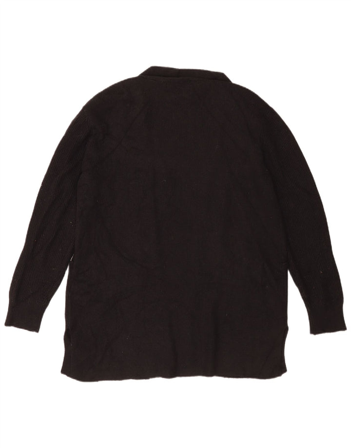 Marks & Spencer Damen Longline Open Cardigan Pullover UK 14 Large Schwarz