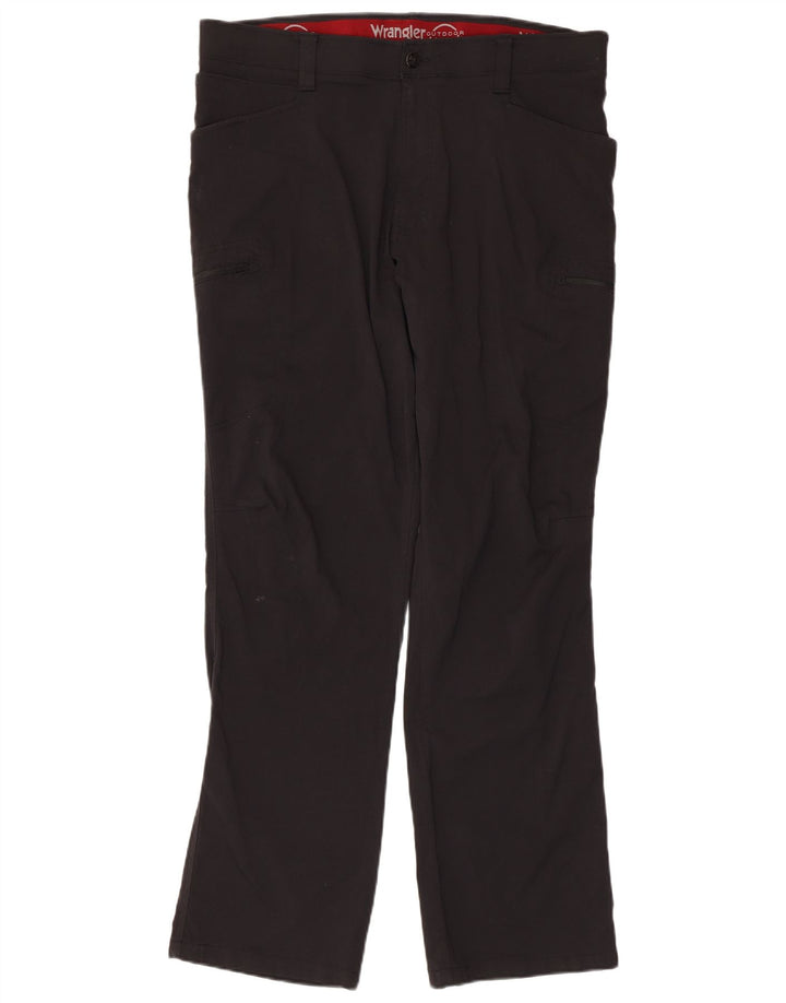 WRANGLER Gerade Cargohose für Herren, W36, L32, schwarzes Nylon