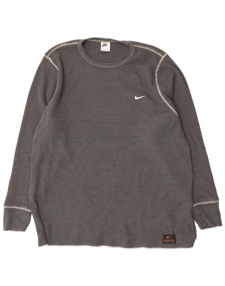 Nike Herren Top Langarm 3XL Grau Baumwolle