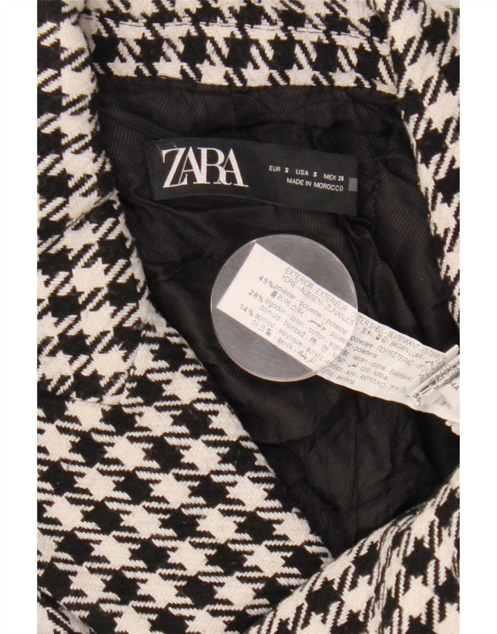 Zweireihiger Blazer für Damen von Zara, Gr. 10, Größe S, Schwarz, Hahnentrittmuster