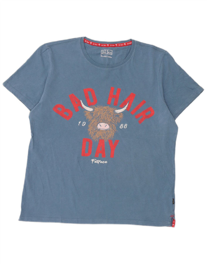 Fat Face Herren-T-Shirt mit Grafik, Größe L, aus blauer Baumwolle