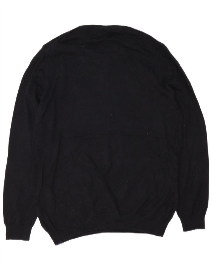 Superdry Herren-Pullover mit Rundhalsausschnitt, 2XL, schwarze Baumwolle