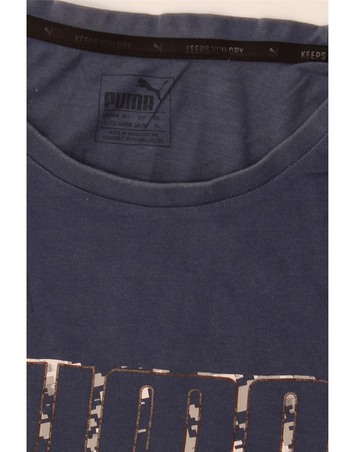 Puma Herren Grafik T-Shirt Top XL Marineblau