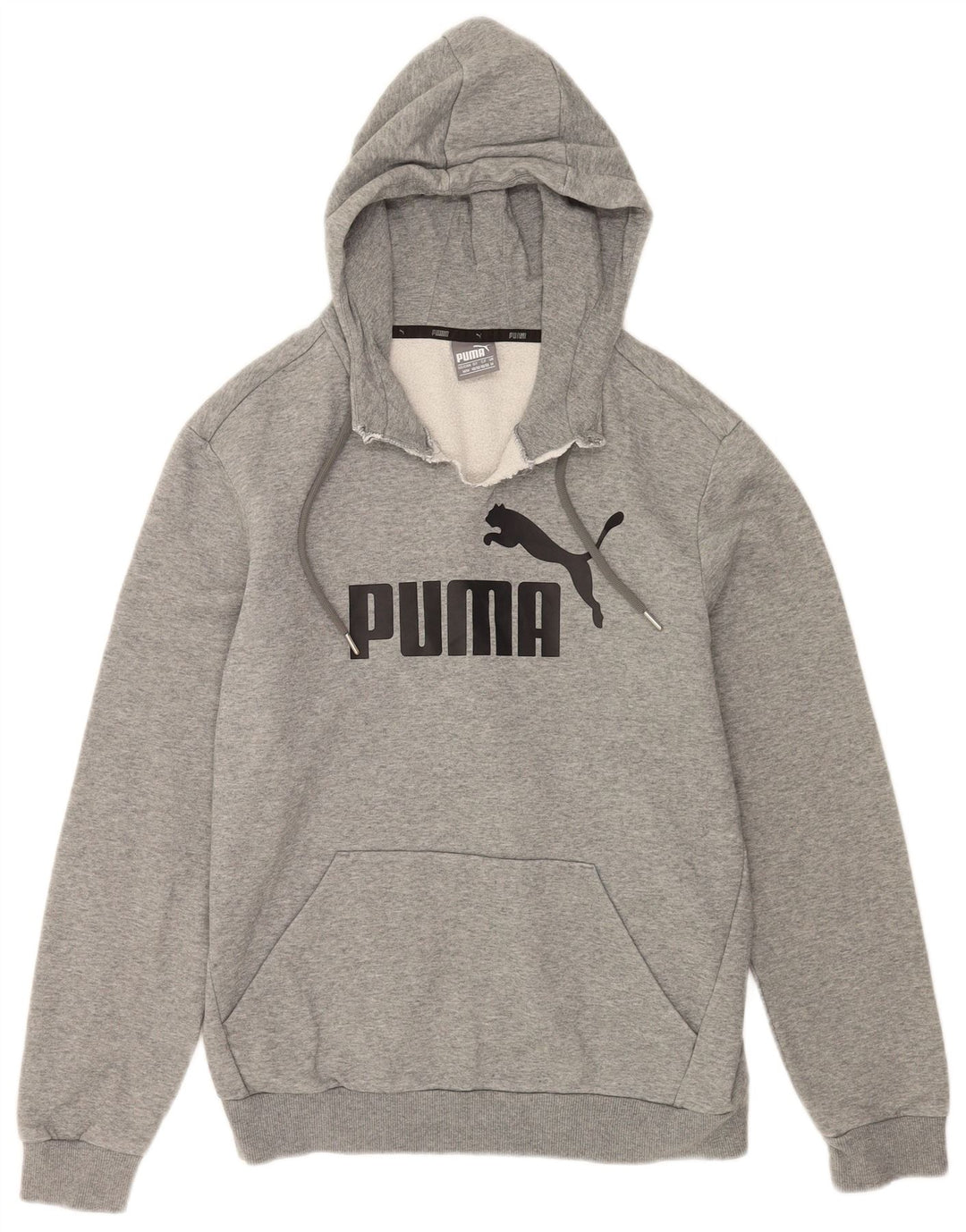 Puma Herren-Kapuzenpullover mit Grafik, mittelgrau gesprenkelte Baumwolle