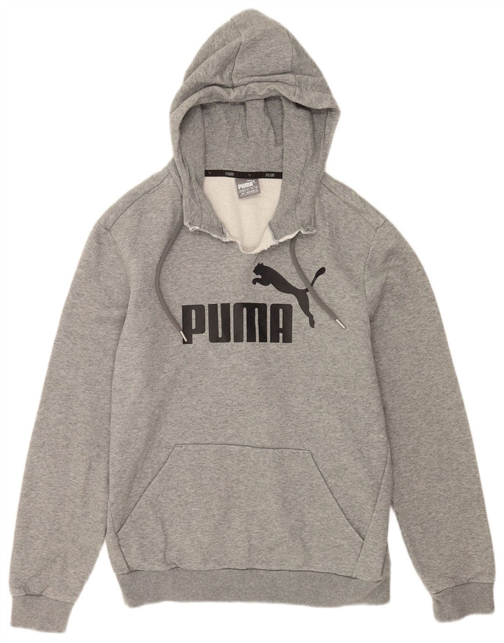 Puma Herren-Kapuzenpullover mit Grafik, mittelgrau gesprenkelte Baumwolle