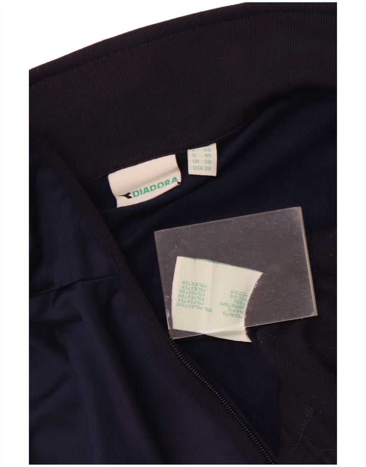 Diadora Herren-Trainingsanzug-Top-Jacke, UK 38, mittleres Marineblau, Farbblock