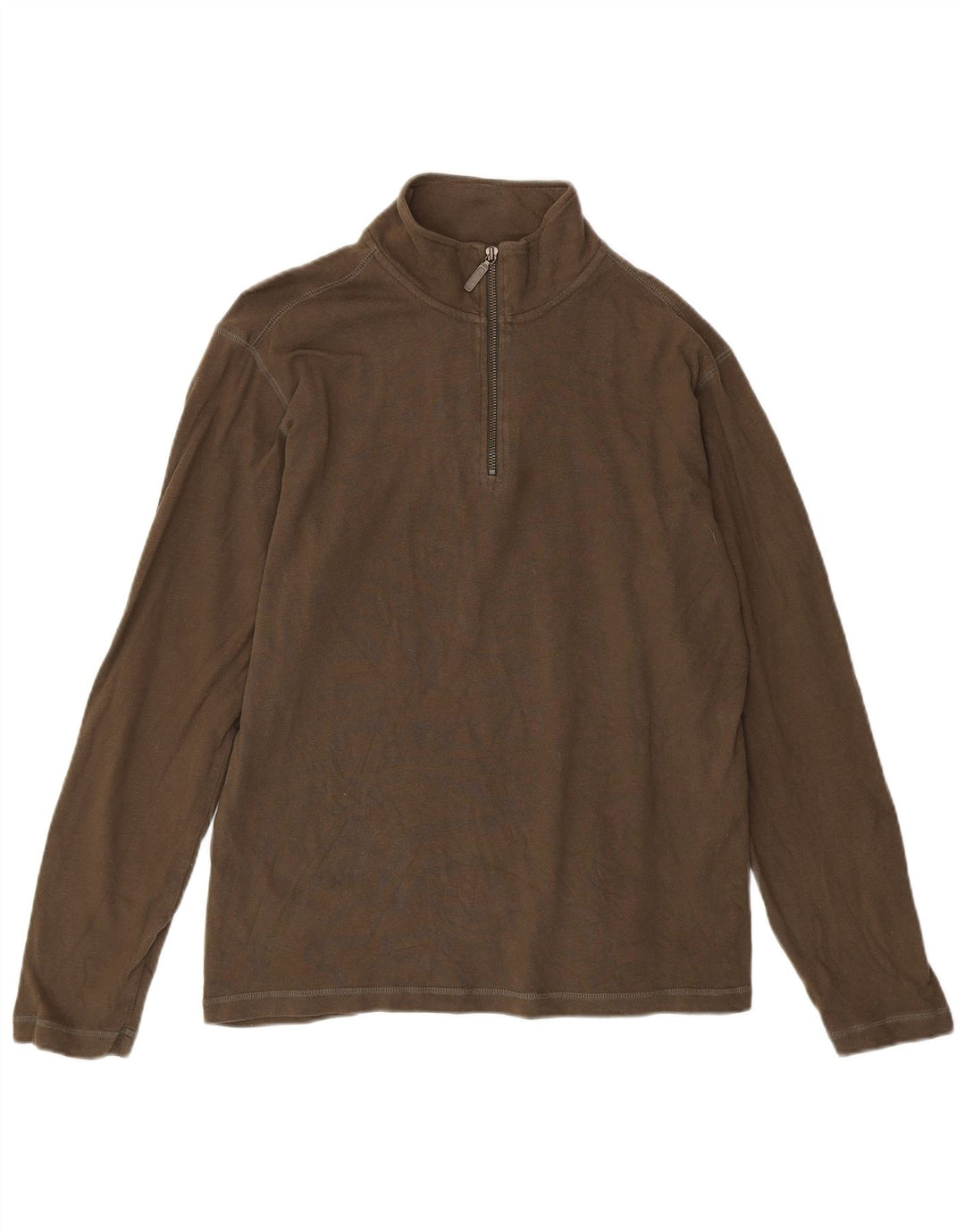 Eddie Bauer Herren-Oberteil mit Reißverschluss, langärmlig, mittlere Khaki-Baumwolle