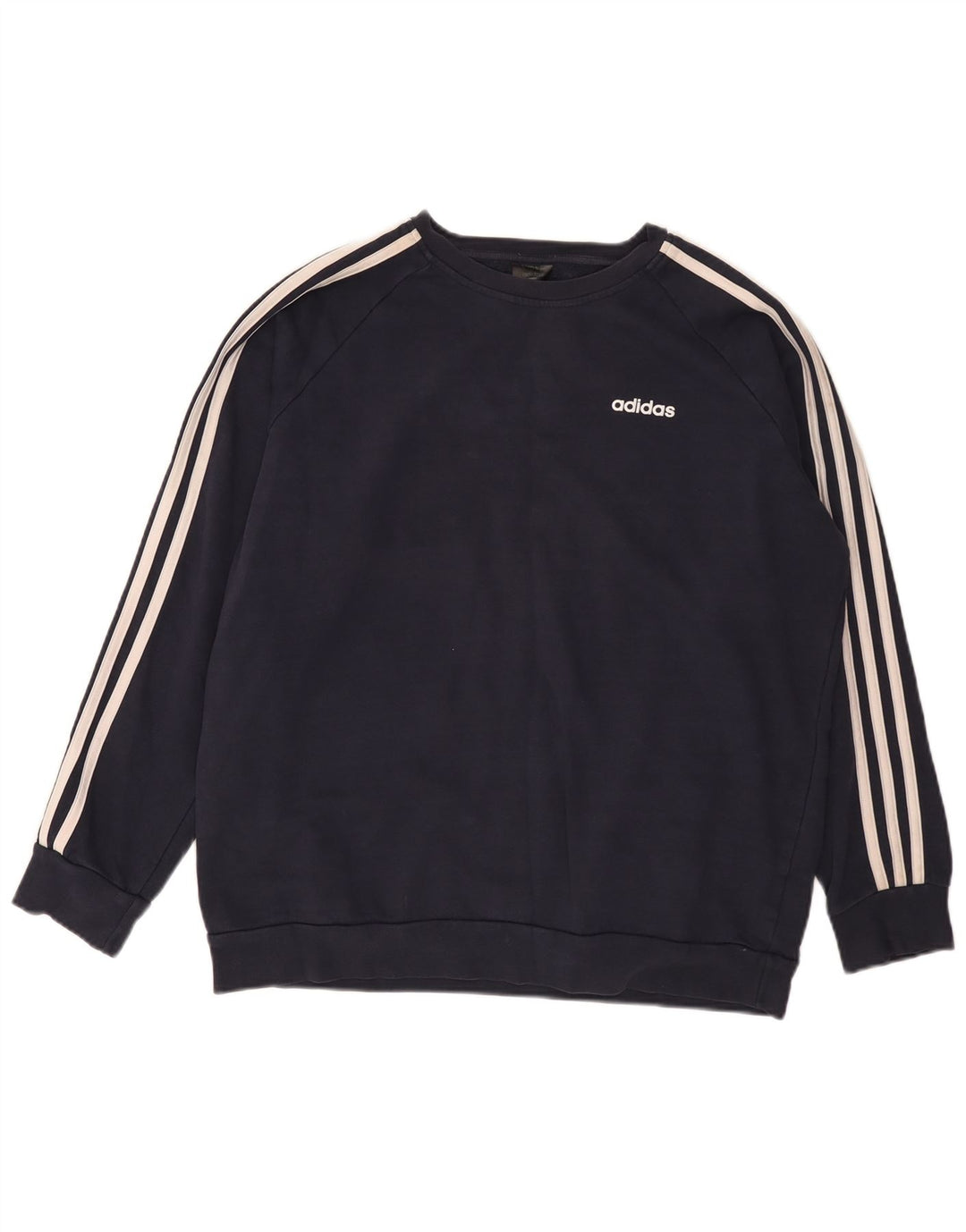 Adidas Damen Übergroßer Sweatshirt-Pullover UK 12/14 Mittelmarineblaue Baumwolle
