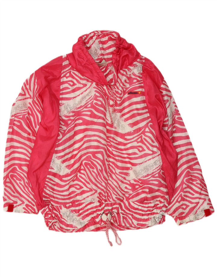 Ellesse Damen Pullover Trainingsanzug Top Jacke UK 22 3XL Pink Animal Print