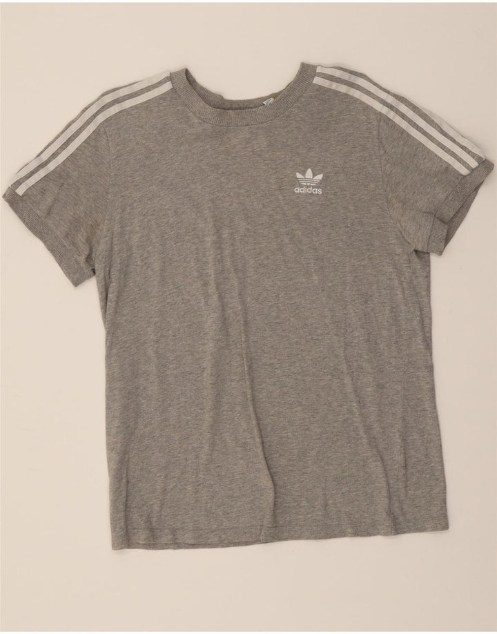 ADIDAS Womens T-Shirt Top UK 10 Small Grey Vintage Adidas and Second-Hand Adidas from Messina Hembry 