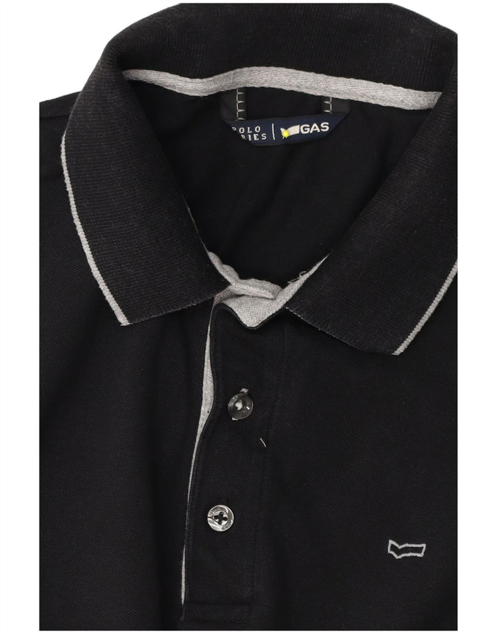 Gas Herren Poloshirt Medium Schwarz