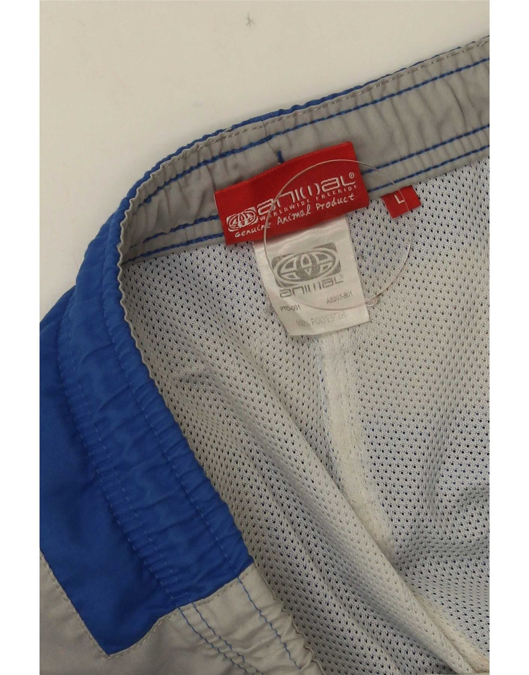 Animal Herren-Badeshorts mit Grafik, groß, blaues Farbblock-Polyester