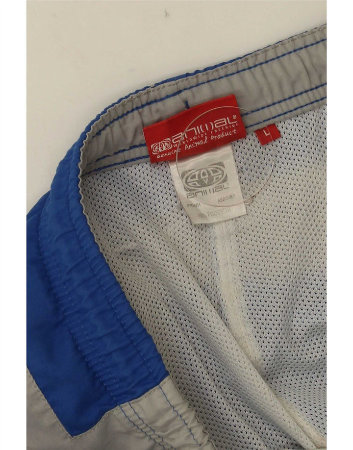 Animal Herren-Badeshorts mit Grafik, groß, blaues Farbblock-Polyester