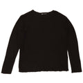 Zara Damen Top Langarm UK 10 Small Schwarze Viskose