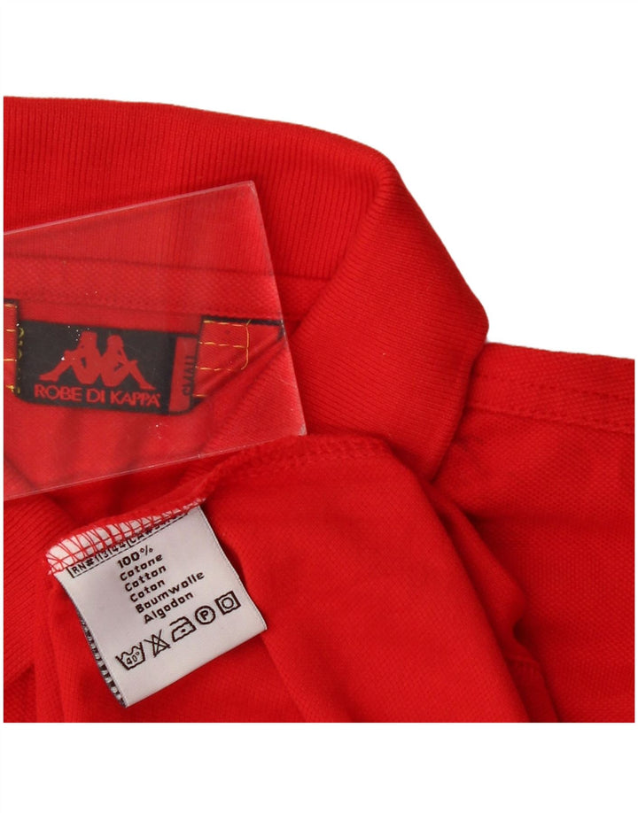 KAPPA Damen Poloshirt UK 10 Small Rot Baumwolle