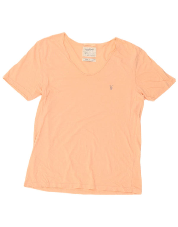 All Saints Damen T-Shirt Top UK 16 Large Rosa Baumwolle