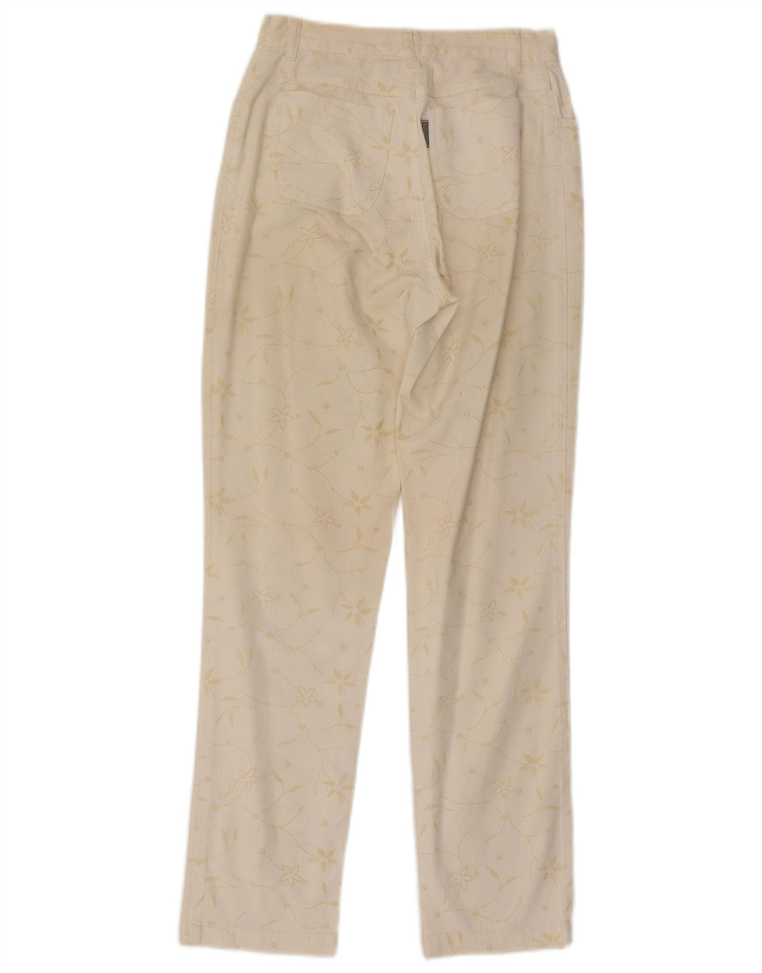 Fendissime Damen-Hose in regulärer Passform, W27, L29, Weiß, Blumenmuster, klassisch