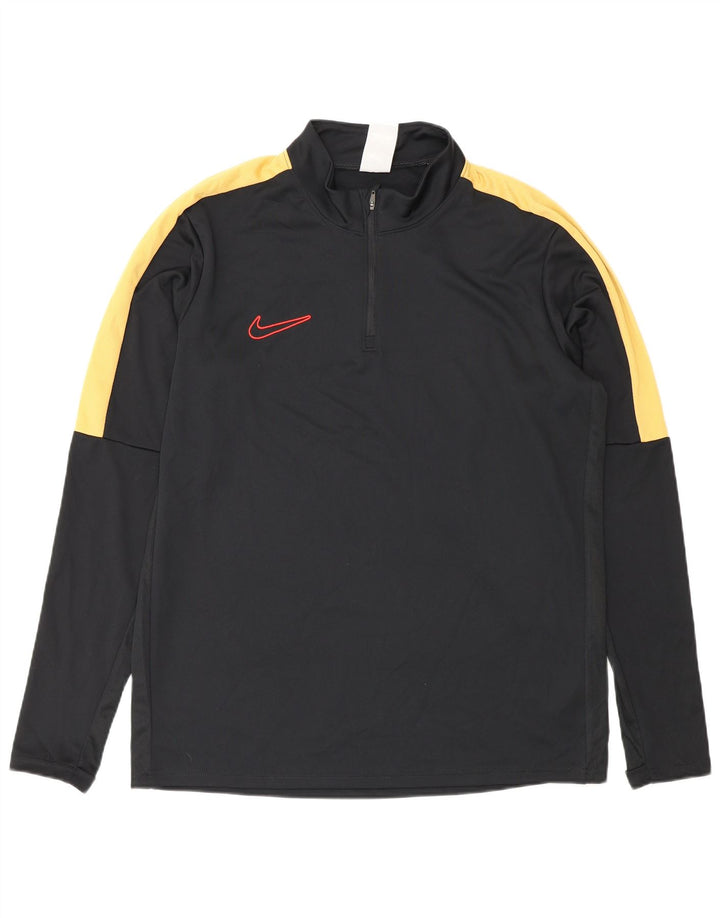 Nike Herren Dri Fit Pullover-Trainingsoberteil mit Reißverschluss, Größe L, Schwarz, Farbblock