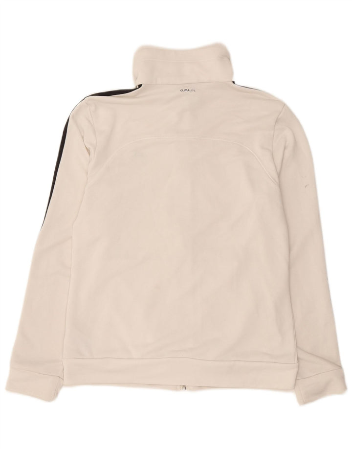 Adidas Damen Climalite Trainingsanzug Top Jacke UK 12/14 Medium Weiß