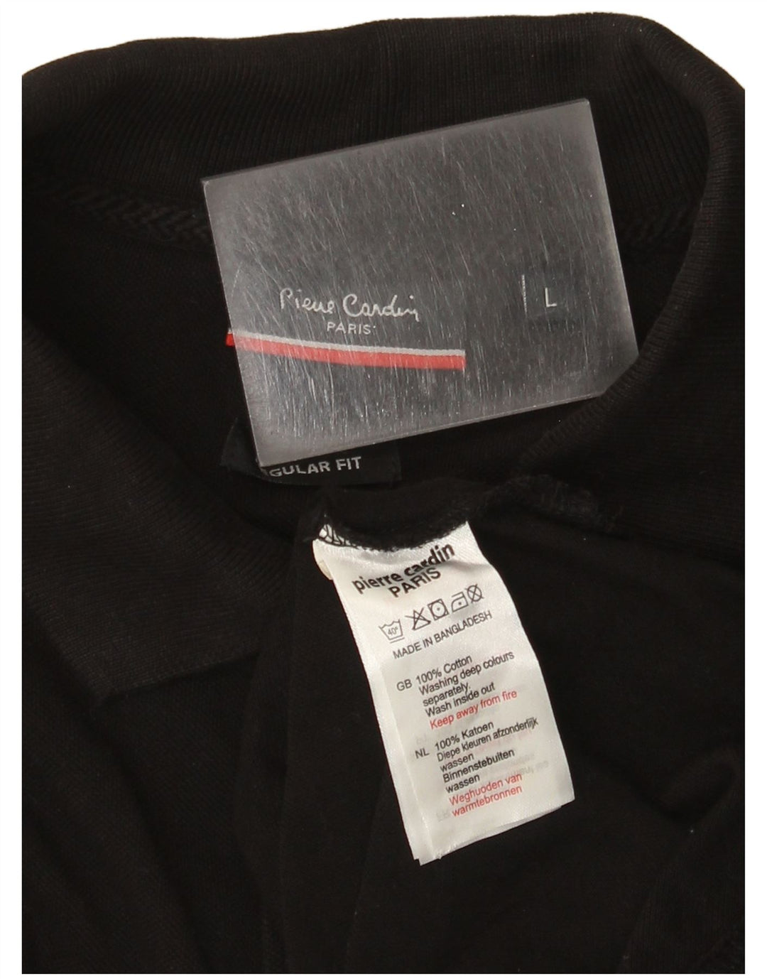 Pierre Cardin Herren-Poloshirt mit normaler Passform, große schwarze Baumwolle