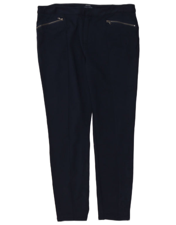 Tommy Hilfiger Womens Slim Casual Trousers Large W34 L28 Navy Blue Viscose