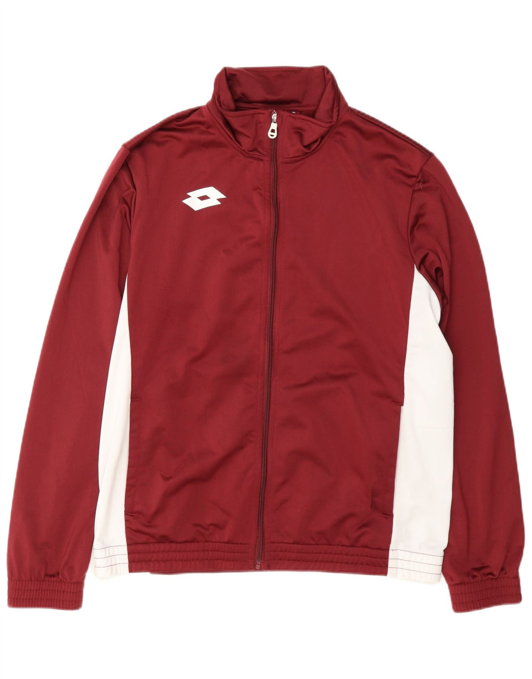 Lotto Herren-Trainingsanzug-Oberteil, mittleres Burgunderrot, Farbblock-Polyester