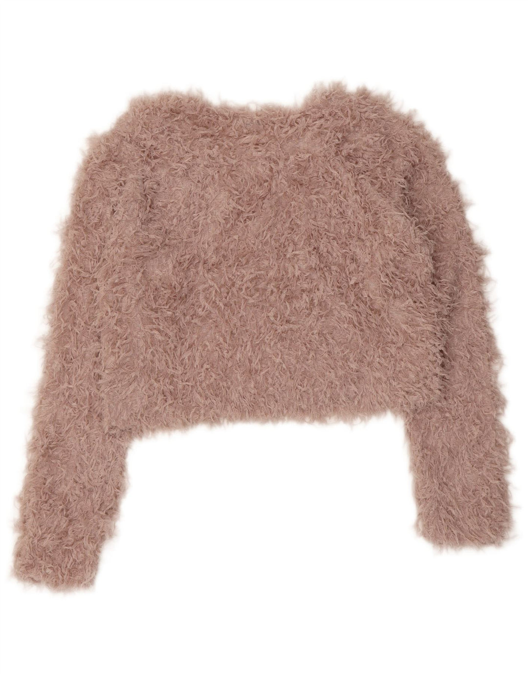 Zara Damen Crop-Pullover mit U-Boot-Ausschnitt, UK 12, Mittelrosa, Polyester