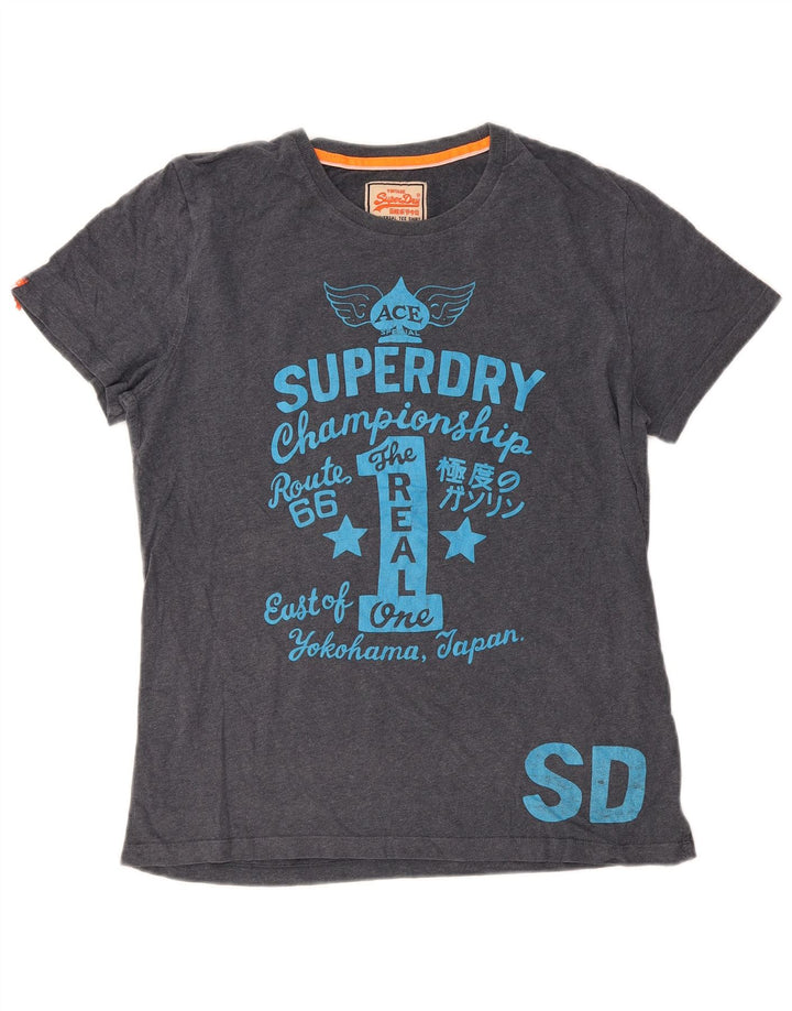Superdry Herren Grafik-T-Shirt-Oberteil XL aus grauer Baumwolle