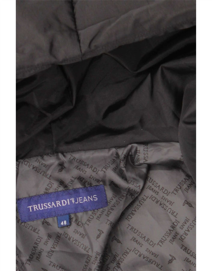Trussardi Jeans Damen Wattierte Jacke mit Kapuze IT 48 XL Schwarz