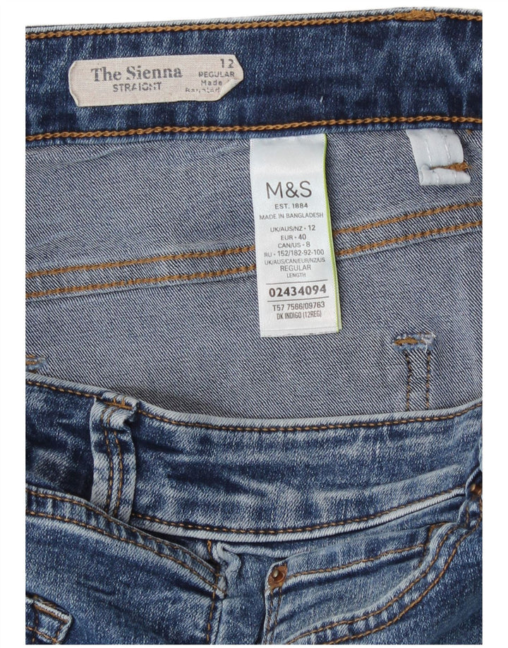 Marks & Spencer Damen The Sienna Straight Jeans UK 12 Medium W28 L29 Blau