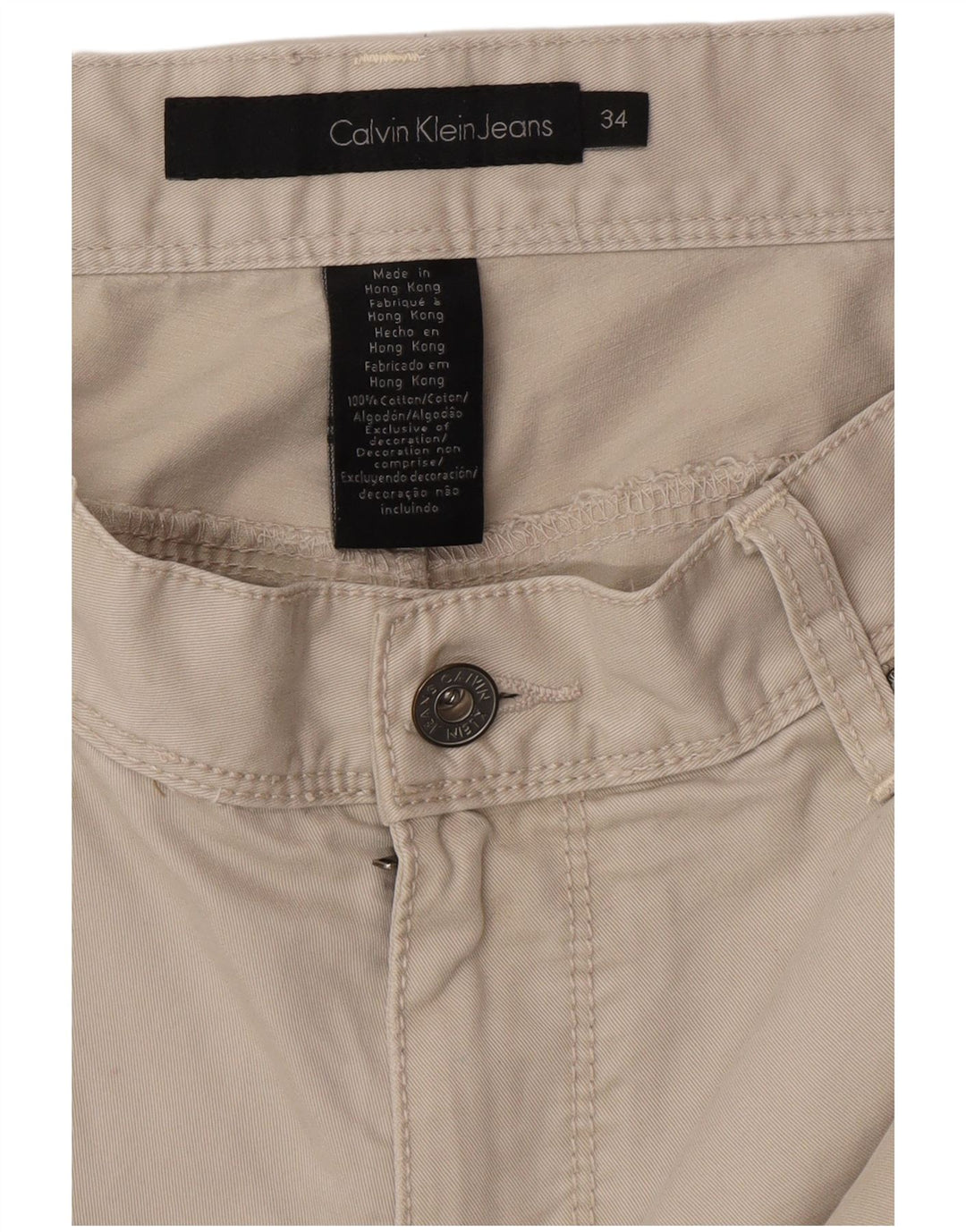 CALVIN KLEIN Gerade Herren-Cargohose W34 L32 Graue Baumwolle