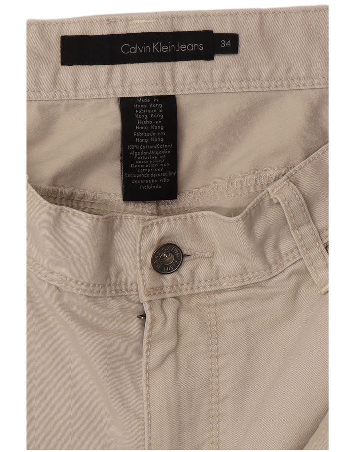 CALVIN KLEIN Gerade Herren-Cargohose W34 L32 Graue Baumwolle