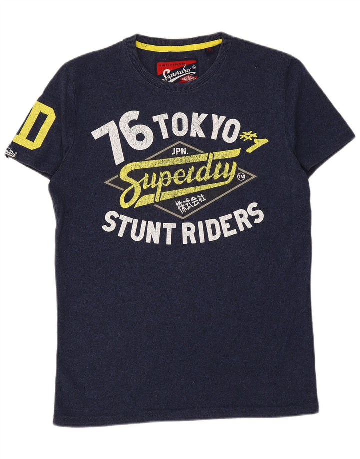 SUPERDRY Herren-T-Shirt mit Grafik, mittelmarineblaue Baumwolle