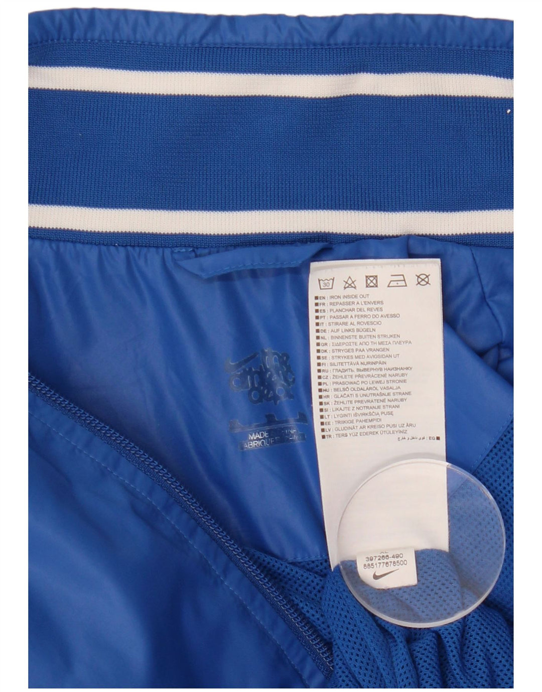 NIKE Herren-Trainingsanzugoberteil mit Grafik, XL, blaues Nylon