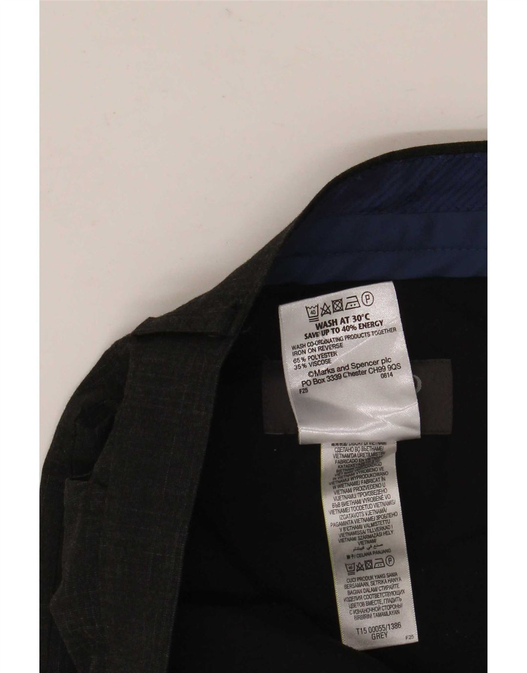 Marks & Spencer Herren-Anzughose mit super schmaler Passform, W32 L33, grau kariert