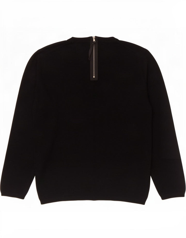 Zara Damen-Pullover mit Knopfkragen, Gr. 42, Größe L, Schwarz