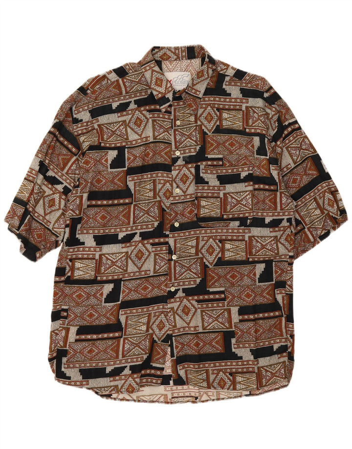Explorer Herren Kurzarmhemd XL Braun Geometrisch