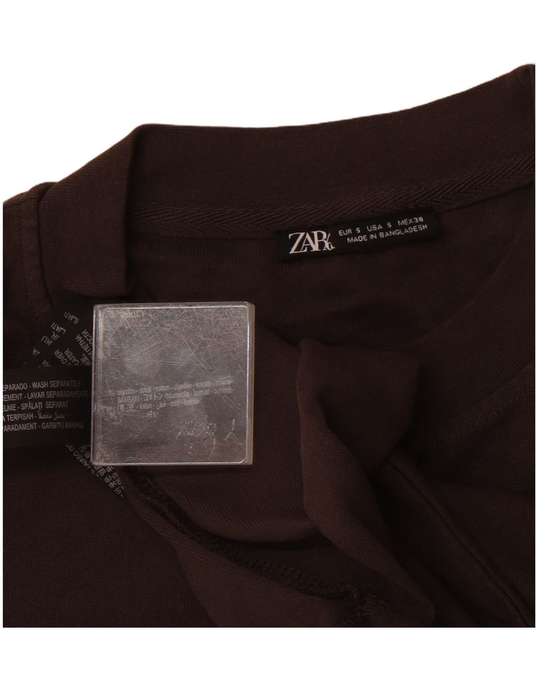 Zara Herren T-Shirt Top Small Grau Baumwolle