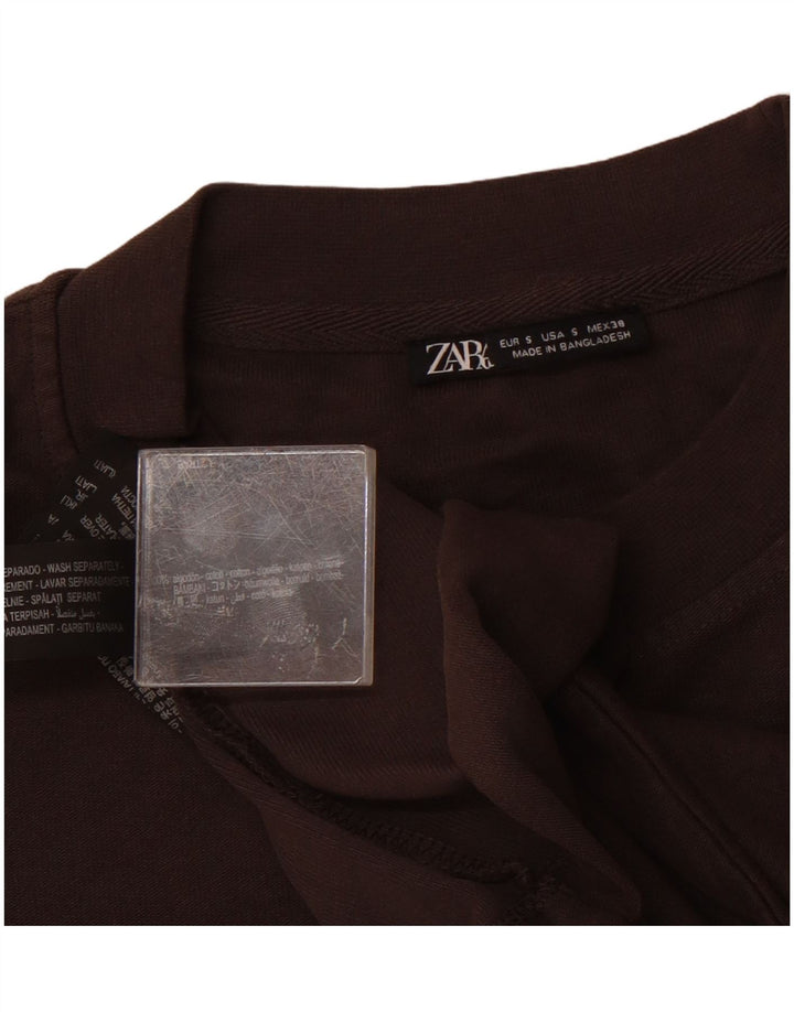 Zara Herren T-Shirt Top Small Grau Baumwolle