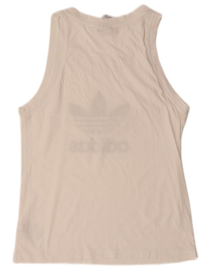 ADIDAS Mens Graphic Vest Top Medium White Cotton