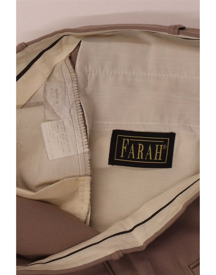 Farah Herren-Anzughose mit Pegged-Anzug, W36, L28, braunes Polyester