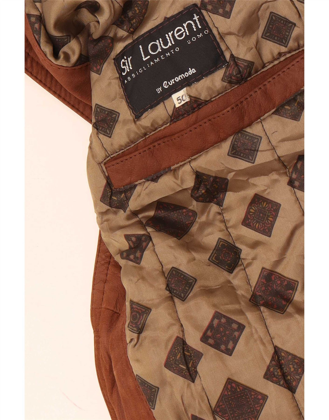 Vintage Herren Lederjacke IT 50 Large Brown Colourblock