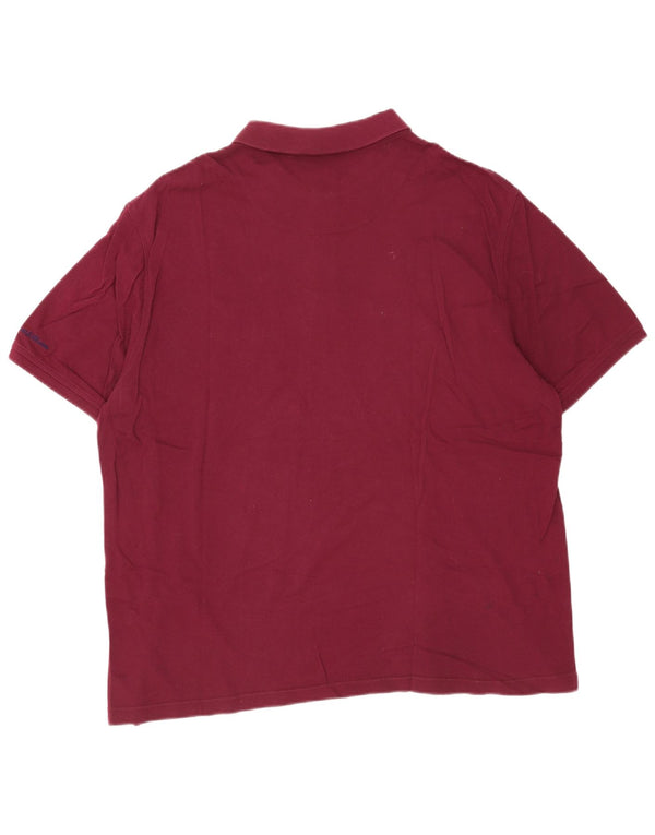 Harmont & Blaine Herren-Poloshirt mit normaler Passform, 4XL, Burgunderrot, Baumwolle