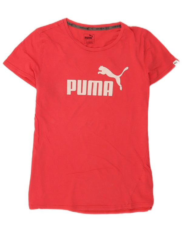 Puma Damen Grafik T-Shirt Top UK 14 Mittelrosa Baumwolle