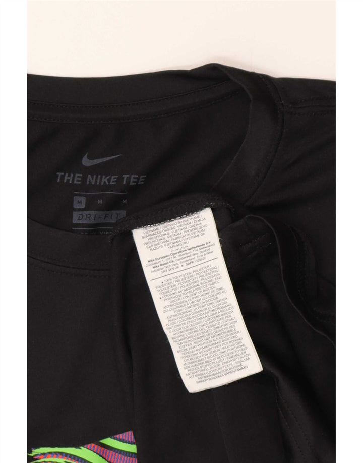 Nike Herren Dri Fit Graphic T-Shirt Top Medium Schwarz Polyester Sport