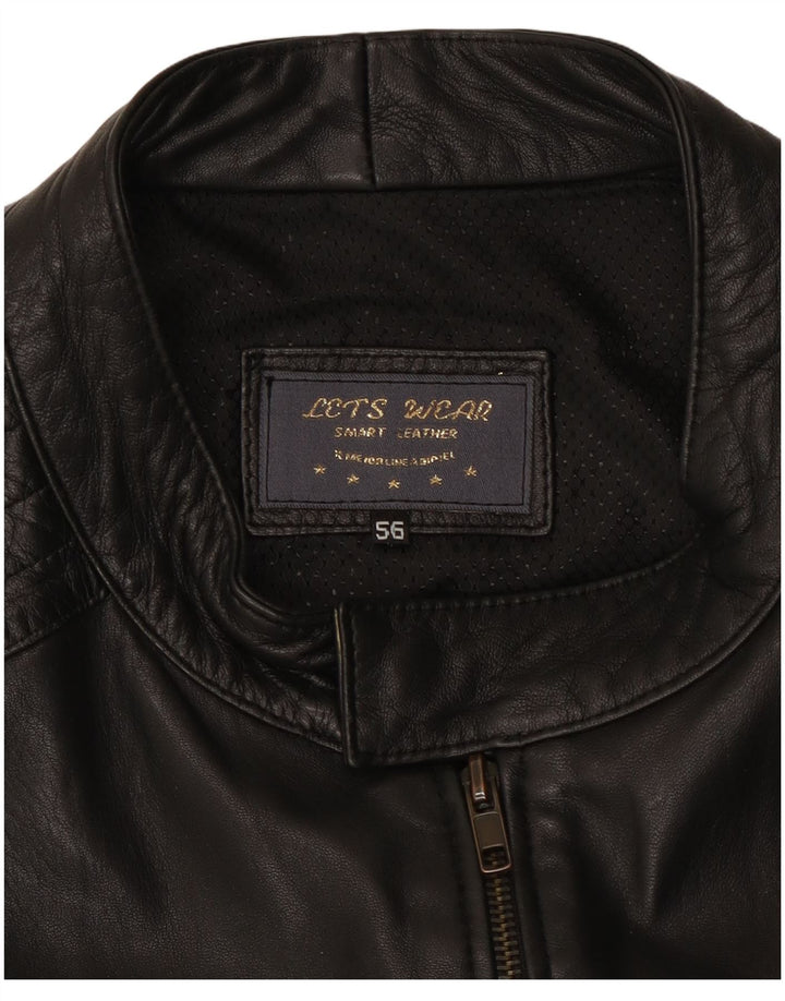 Vintage Herren Lederjacke UK 38 Mittelschwarzes Leder
