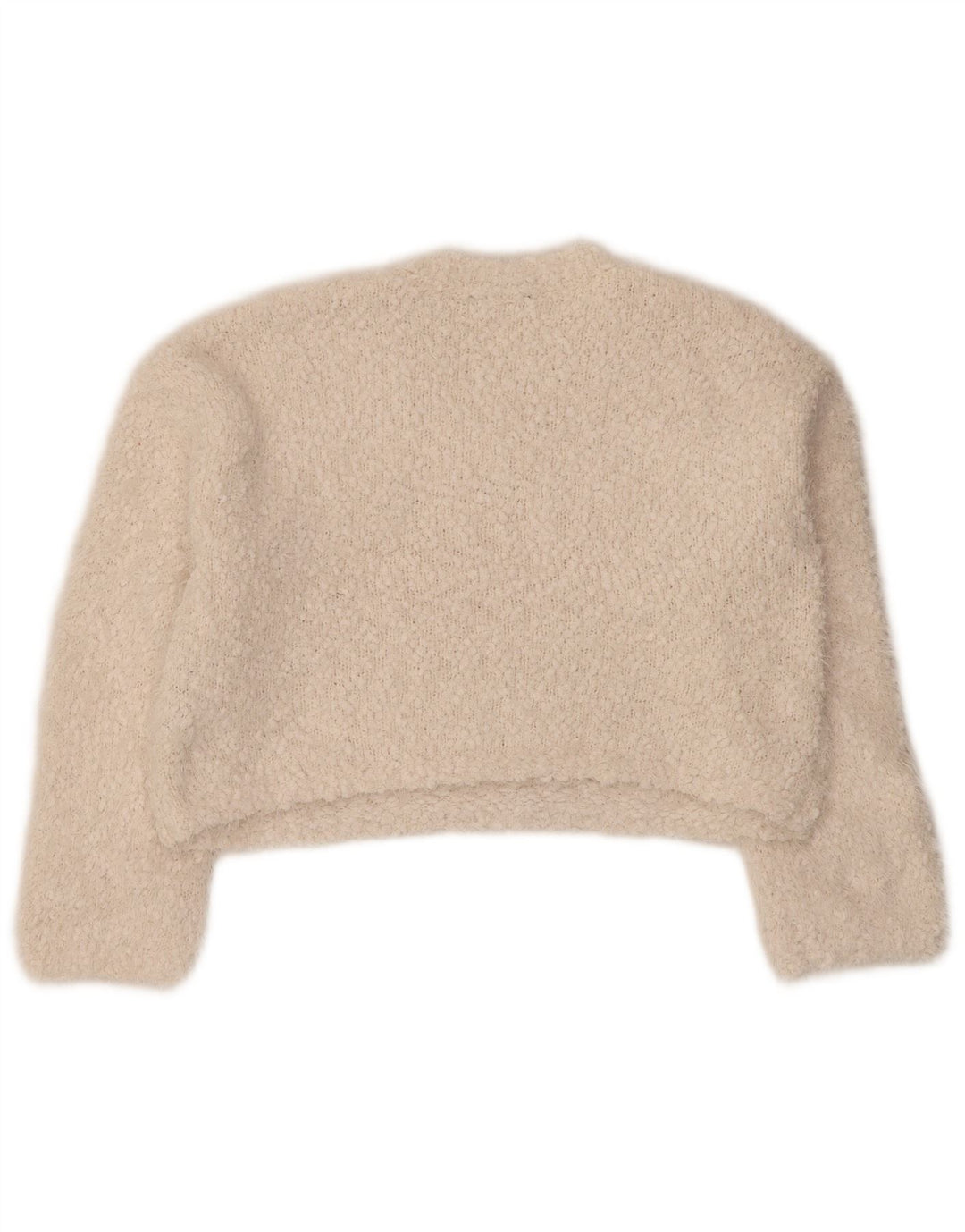 Zara Damen-Pullover, übergroß, mit Rundhalsausschnitt, Gr. 10, Größe S, gebrochenes Weiß