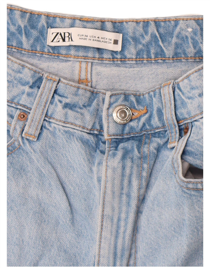 ZARA Damen Jeansshorts EU 36 XS W26 Blau